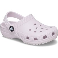 Toddler pale lilac Crocs clog with heel strap, ventilation holes, and textured sole, size Infant 5.