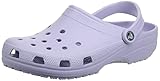 Lavender Crocs Unisex Classic Clogs with ventilation holes and adjustable heel strap, size 6 UK Men/7 UK Women.