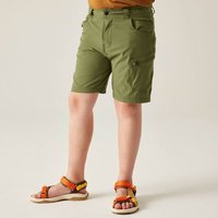 Dark green Dare 2b Reprise III shorts, multipocket, water-repellent, knee-length, for ages 5-6.