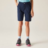 Navy blue Dare 2b shorts, water-repellent, multiple pockets, worn by child, size 11-12 years.