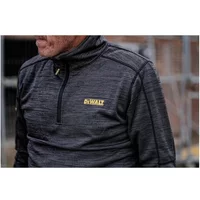 Grey and black DeWalt Jonesborough fleece with quarter zip and yellow logo on chest.