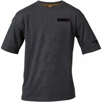 Charcoal grey Dewalt T-shirt, short sleeves, crew neck, black logo on chest and sleeve, size M (42In).