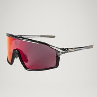 Grey Endura Dorado Glasses II with red mirrored lenses, sleek wraparound frame, and adjustable nose pads.