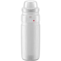 Clear Elite Fly MTB water bottle, 750ml, with a sleek cylindrical design and secure screw-on cap.