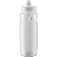Clear Elite Fly water bottle, 750ml, with a white cap and subtle logo, featuring a lightweight, ergonomic design.