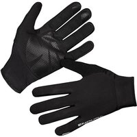 Black Endura FS260 Pro Thermo cycling gloves with textured palms and long fingers for winter use.