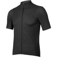 Black Endura FS260 short sleeve cycling jersey with full front zipper and sleek, aerodynamic design.