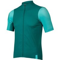 Teal Endura FS260 short sleeve cycling jersey with full zip and gradient sleeves.