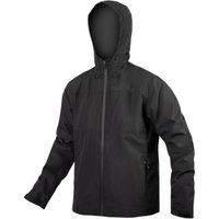 Black Endura Hummvee 3-In-1 Waterproof Jacket with hood, front zipper, and adjustable cuffs.