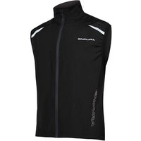 Black Endura Hummvee cycling gilet with high collar, sleeveless design, and white logo on chest and side.