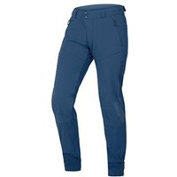 Blue Endura MT500 Spray Womens Cycling Trousers II with zip pockets and articulated knees.