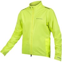 Neon yellow Endura Pro SL Waterproof Shell Jacket with high collar, full zip, and reflective accents.
