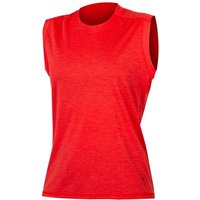 Red Endura SingleTrack women's MTB tank top, sleeveless with a round neck and lightweight fabric.