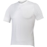 White Endura short sleeve cycling base layer with lightweight, breathable fabric and subtle logo on chest.
