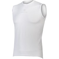 White Endura sleeveless cycling base layer with lightweight, breathable fabric and subtle logo on chest.