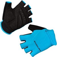 Black and blue Endura Xtract short finger cycling gloves with padded palms and adjustable wrist straps.