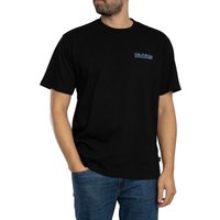 Black Dickies Fairland Back Graphic T-Shirt with short sleeves and small chest logo, worn by a model in blue jeans.