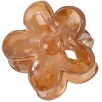 Peach-colored flower-shaped hair clip with translucent petals and central clasp.