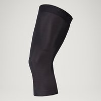 Black FS260 Thermo Knee Warmers by Endura, sleek design with elastic cuffs and smooth fabric for cycling warmth.