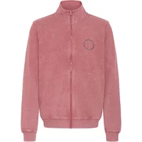Pink full zip sweatshirt by Blend BHFACTOR, featuring a high collar and subtle circular logo on the chest.