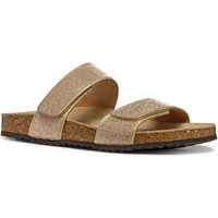 Rose gold Geox D BRIONIA R sandals with two wide straps, cork sole, and textured footbed.