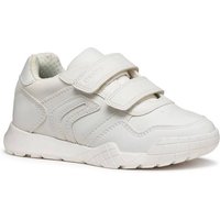 White Geox J Rann-E infant sneakers with two velcro straps and textured sole.
