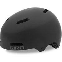 Black Giro Dime FS Youth cycling helmet with matte finish, multiple ventilation slots, and adjustable straps.