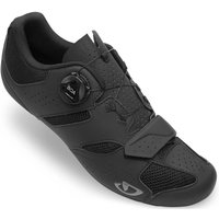 Black Giro Savix II road cycling shoe, size 42, with Boa dial closure and Velcro strap, featuring mesh ventilation.