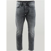 Gstar 3301 Slim Jeans in Faded Black Magnet, featuring a slim fit, five-pocket design, and subtle whiskering.