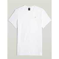 White Gstar Base T-Shirt, size L, with short sleeves, crew neck, and subtle logo on chest.