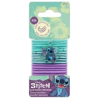 Disney Stitch hair elastics set of 15, featuring blue and purple bands with Stitch charm.