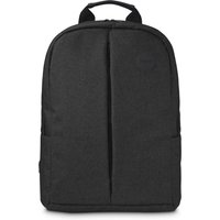 Black Hama laptop backpack with top handle, sleek design, and vertical front seam, fits 17.3-inch laptops.