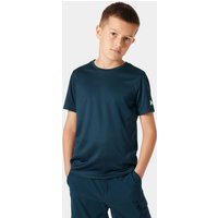 Navy Helly Hansen Juniors' Tech T-shirt, short sleeves, crew neck, logo on sleeve, size 12.