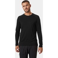 Black Helly Hansen men’s Durawool crew long sleeve shirt, round neck, slim fit, size small.