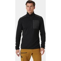 Black Helly Hansen LIFA® Merino Wool Midlayer Half Zip with chest pocket, worn by a model.