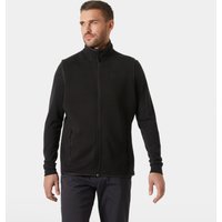 Black Helly Hansen men's fleece vest with high collar, full zip front, and side pockets, size XL.