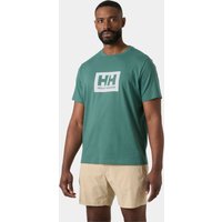 Green Helly Hansen men's T-shirt with white HH logo on chest, short sleeves, crew neck, size XL.