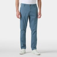 Navy Helly Hansen men's chino pants with button closure, belt loops, and straight fit, size 32/34.