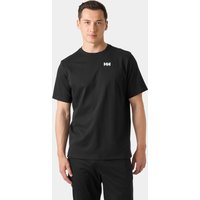 Black Helly Hansen men's T-shirt with white logo on chest, short sleeves, crew neck, size XL.