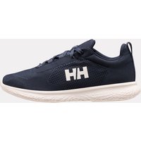Navy Helly Hansen men's sneakers with mesh upper, white sole, and "HH" logo on the side.