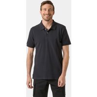 Grey Helly Hansen men's polo shirt, short-sleeved with a classic collar and button placket, size L.