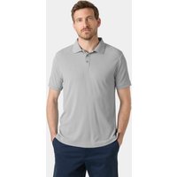 Grey Helly Hansen men's quick-dry polo shirt, short sleeves, classic collar, size XL.