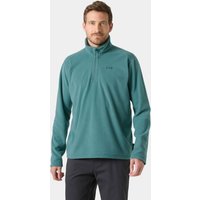Green Helly Hansen men's fleece, 1/2 zip, long sleeves, 2XL, with stand collar and subtle logo on chest.