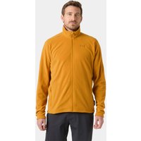 Brown Helly Hansen men's fleece jacket, full zip, high collar, long sleeves, small logo on chest, size S.
