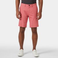 Red Helly Hansen men's dock shorts, size 30, with belt loops, button closure, and side pockets.