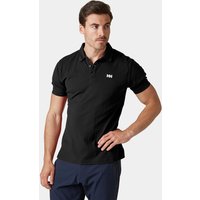 Black Helly Hansen men's polo shirt, short sleeves, quick-dry fabric, small logo on chest, size 2XL.