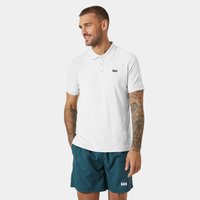 White Helly Hansen men's polo shirt, short sleeves, quick-dry fabric, embroidered logo on chest, size 2XL.