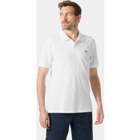 White Helly Hansen men's fitted polo shirt, short sleeves, small logo on chest, size 2XL.