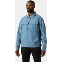 Navy Helly Hansen men's lightweight jacket, XL, with front zipper, two chest pockets, and adjustable cuffs.