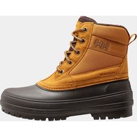 Brown Helly Hansen men's winter boots, mid-height, lace-up, waterproof rubber sole, size 9.5.